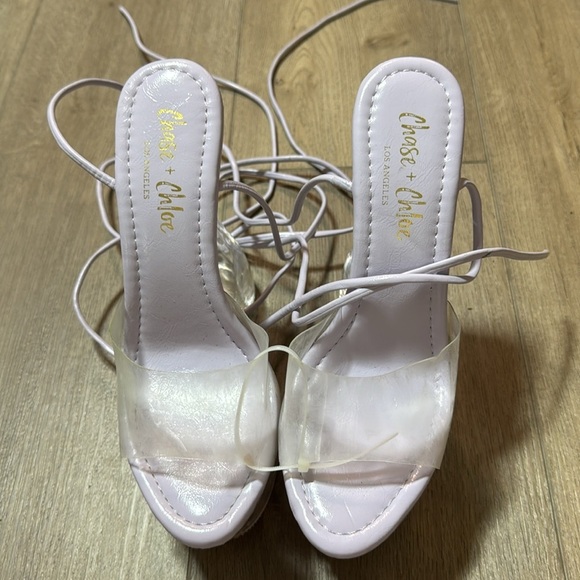 NEW! Chase + Chloe Miranda 6 Clear Platform Sandal In Lilac Clear - Size 6.5 - Picture 4 of 11